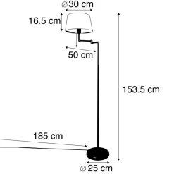 Staande Lampen-QAZQA vloerlampen ladas bruin e27
