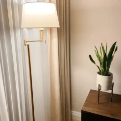 Staande Lampen-QAZQA vloerlampen ladas bruin e27