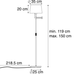 Staande Lampen-QAZQA vloerlampen ladas bruin e27