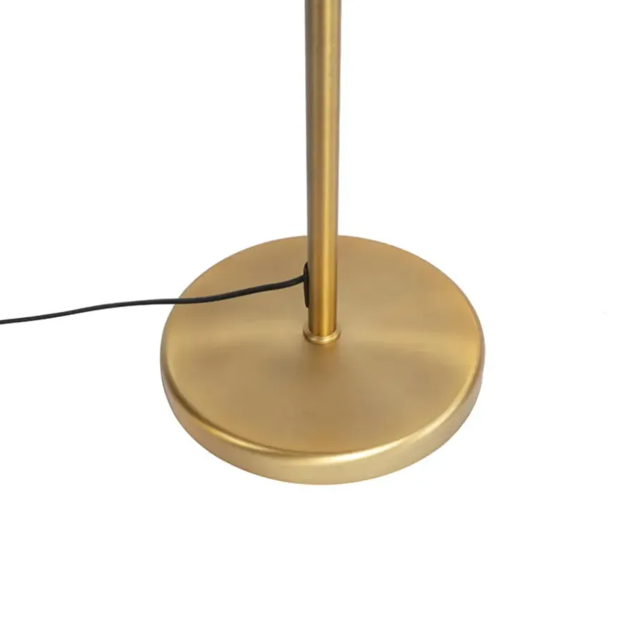Staande Lampen-QAZQA vloerlampen ladas bruin e27