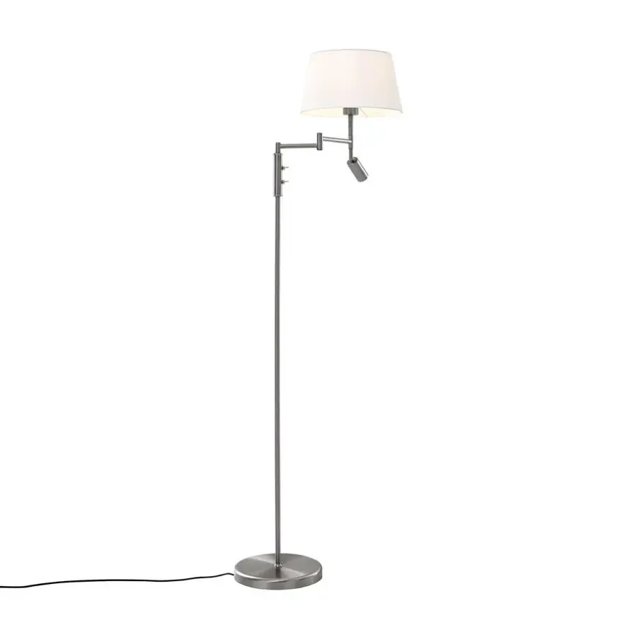QAZQA vloerlampen ladas zilverkleurig e27