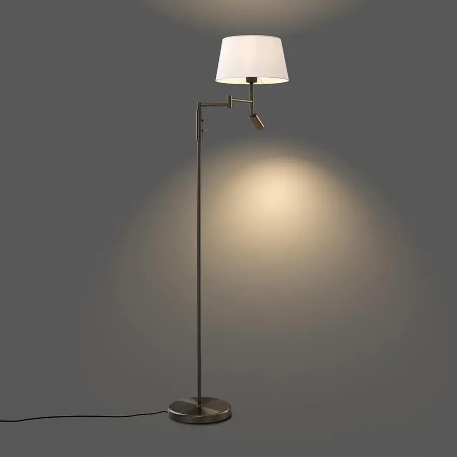 QAZQA vloerlampen ladas zilverkleurig e27