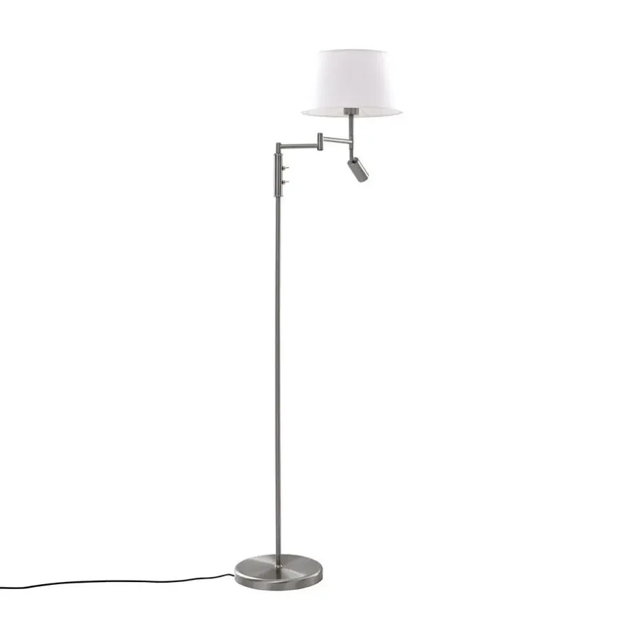 QAZQA vloerlampen ladas zilverkleurig e27