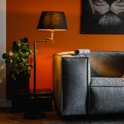 Staande Lampen-QAZQA vloerlampen ladas zwart e27