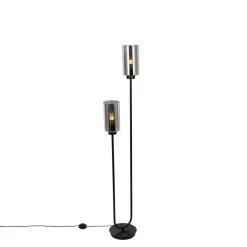 Staande Lampen-QAZQA vloerlampen laura grijs e27