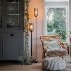 Staande Lampen-QAZQA vloerlampen laura grijs e27