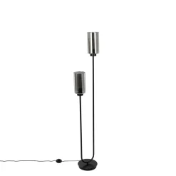Staande Lampen-QAZQA vloerlampen laura grijs e27