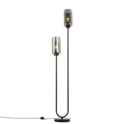 Staande Lampen-QAZQA vloerlampen laura grijs e27