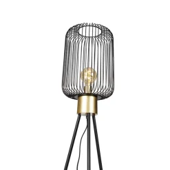 QAZQA vloerlampen mayelle zwart e27