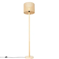 QAZQA vloerlampen mels crème e27