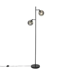 Staande Lampen-QAZQA vloerlampen pallon zilverkleurig e14