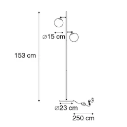 Staande Lampen-QAZQA vloerlampen pallon wit e14