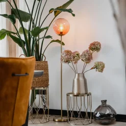 QAZQA vloerlampen pallon roze e27