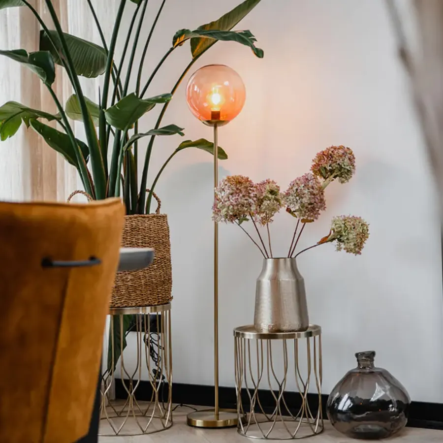 QAZQA vloerlampen pallon roze e27