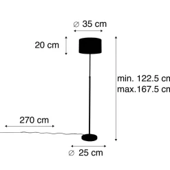 QAZQA vloerlampen parte fl taupe e27