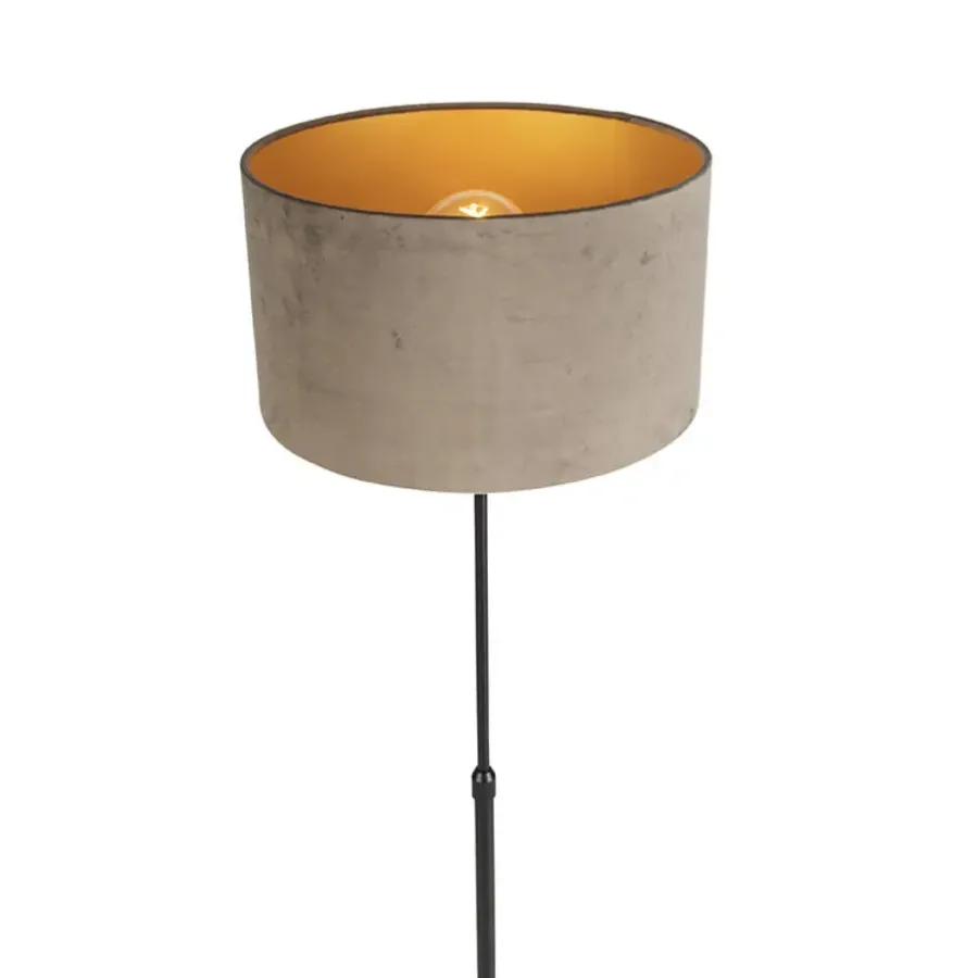QAZQA vloerlampen parte fl taupe e27