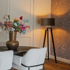QAZQA vloerlampen puros taupe e27