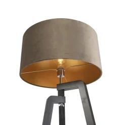 QAZQA vloerlampen puros taupe e27