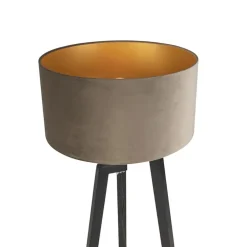 QAZQA vloerlampen puros taupe e27