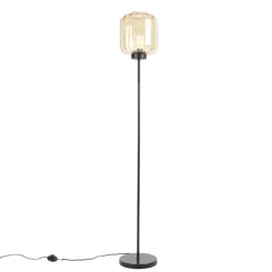 Staande Lampen-QAZQA vloerlampen qara beige e27