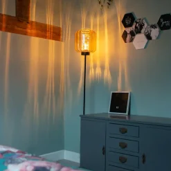 Staande Lampen-QAZQA vloerlampen qara beige e27