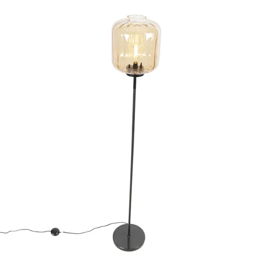 Staande Lampen-QAZQA vloerlampen qara beige e27