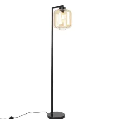 Staande Lampen-QAZQA vloerlampen qara beige e27