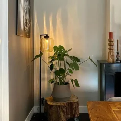Staande Lampen-QAZQA vloerlampen qara beige e27