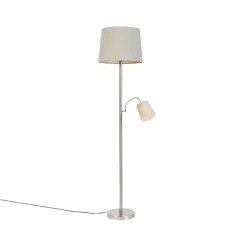 Staande Lampen-QAZQA vloerlampen retro grijs e27