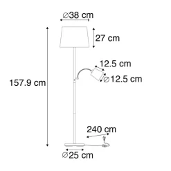 Staande Lampen-QAZQA vloerlampen retro grijs e27