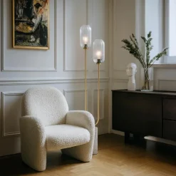 QAZQA vloerlampen rid goudkleurig e27
