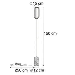 QAZQA vloerlampen rid goudkleurig e27