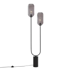 Staande Lampen-QAZQA vloerlampen rid zwart e27