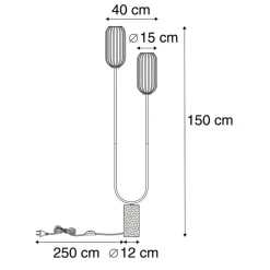 Staande Lampen-QAZQA vloerlampen rid zwart e27
