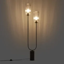 Staande Lampen-QAZQA vloerlampen rid zwart e27