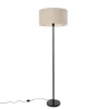 QAZQA vloerlampen simplo stof zwart e27