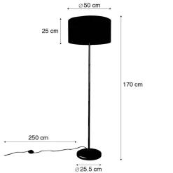 QAZQA vloerlampen simplo stof zwart e27