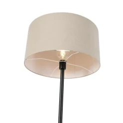 QAZQA vloerlampen simplo stof zwart e27