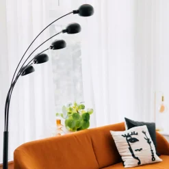 Staande Lampen-QAZQA vloerlampen sixties goudkleurig e14