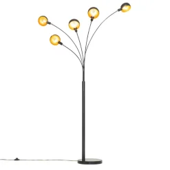 Staande Lampen-QAZQA vloerlampen sixties goudkleurig e14