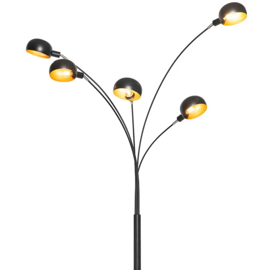 Staande Lampen-QAZQA vloerlampen sixties goudkleurig e14