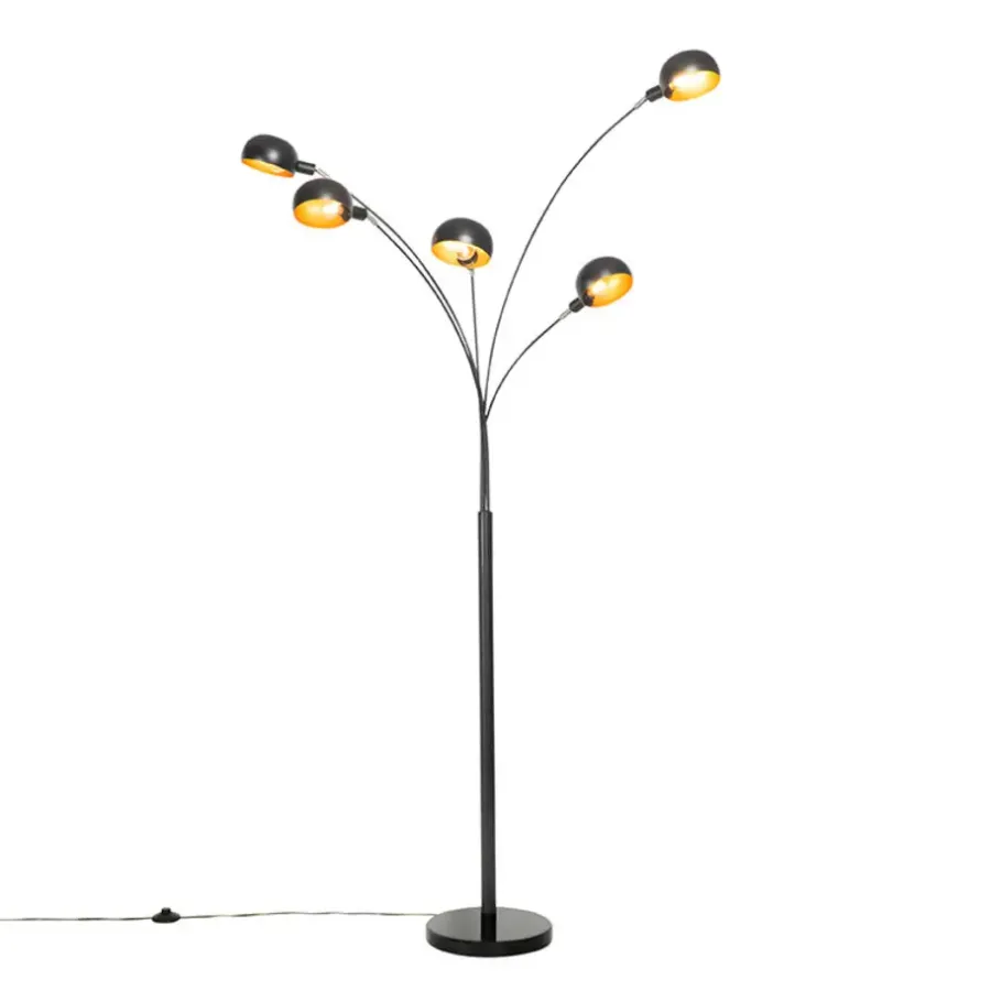 Staande Lampen-QAZQA vloerlampen sixties goudkleurig e14