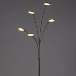 Booglampen-QAZQA vloerlampen sixties zilverkleurig geïntegreerde led