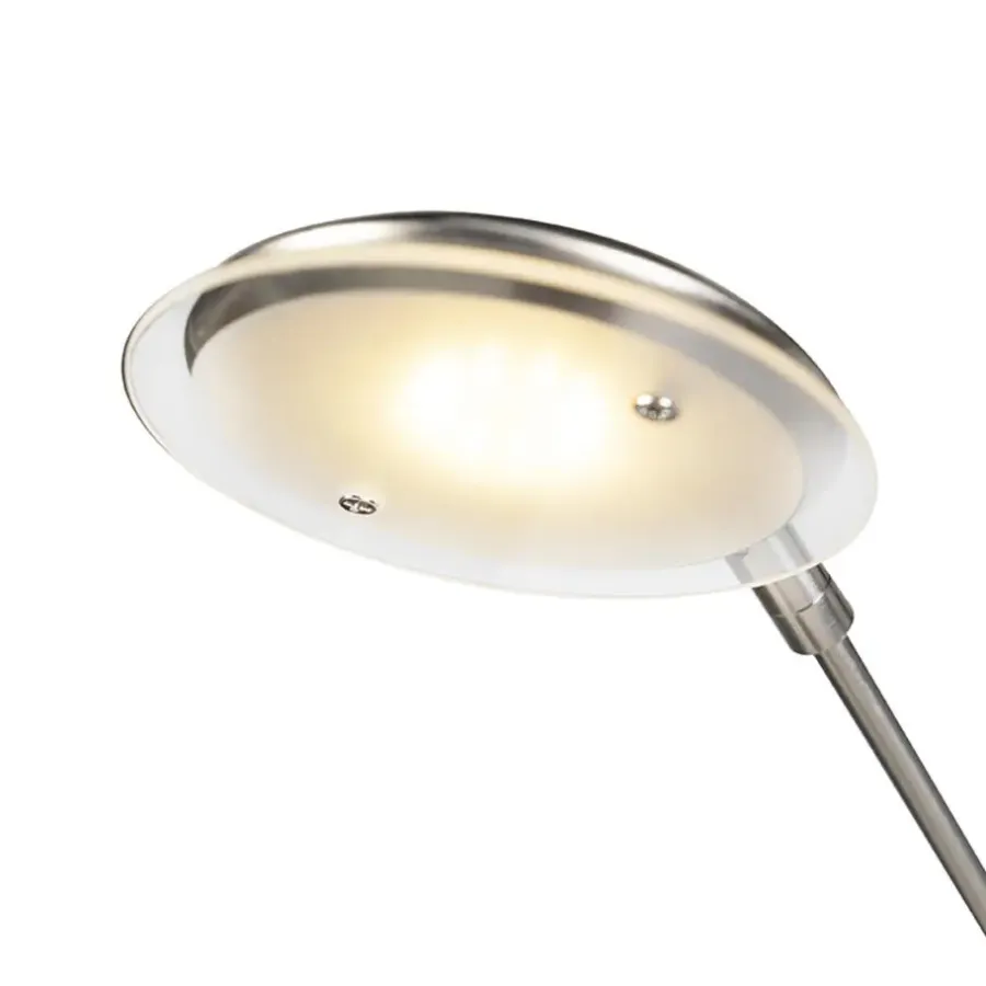 Booglampen-QAZQA vloerlampen sixties zilverkleurig geïntegreerde led