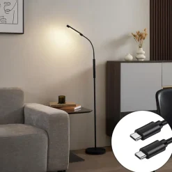 Staande Lampen-QAZQA vloerlampen statler zwart geïntegreerde led