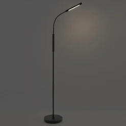 Staande Lampen-QAZQA vloerlampen statler zwart geïntegreerde led