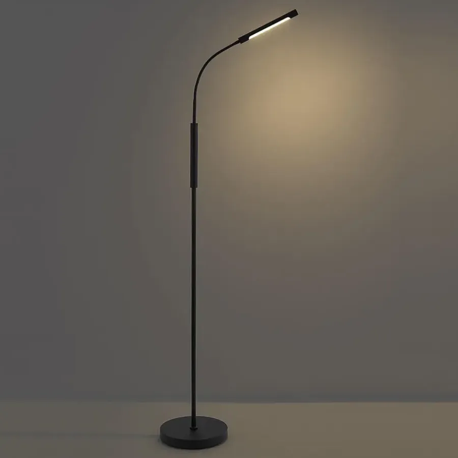 Staande Lampen-QAZQA vloerlampen statler zwart geïntegreerde led