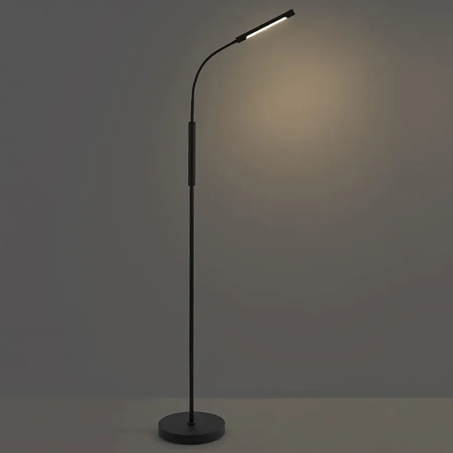 Staande Lampen-QAZQA vloerlampen statler zwart geïntegreerde led