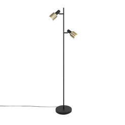 Staande Lampen-QAZQA vloerlampen stijn goudkleurig e27