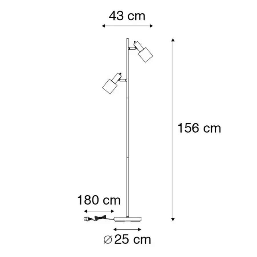 Staande Lampen-QAZQA vloerlampen stijn goudkleurig e27
